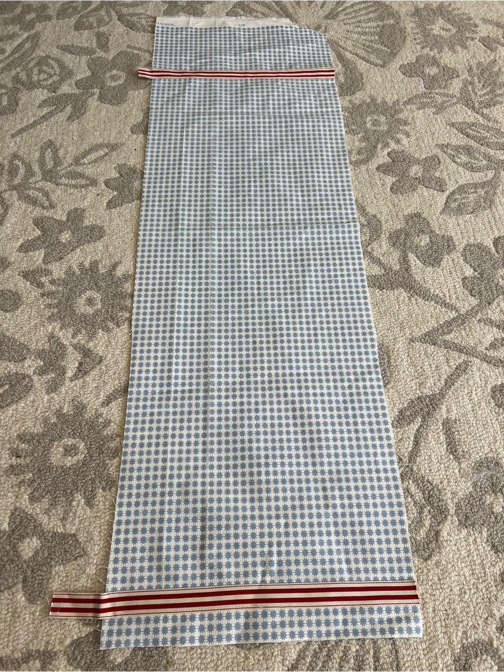 Schumacher Stella Cotton Blue Designer Fabric Remnant Piece